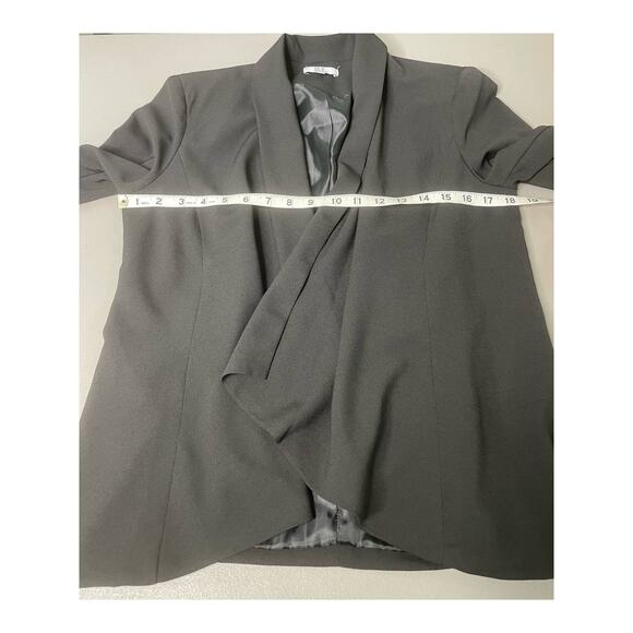 Joe Benbasset Drape Blazer Jacket Open Front Long Sleeve Career Lined Black L - Picture 9 of 11